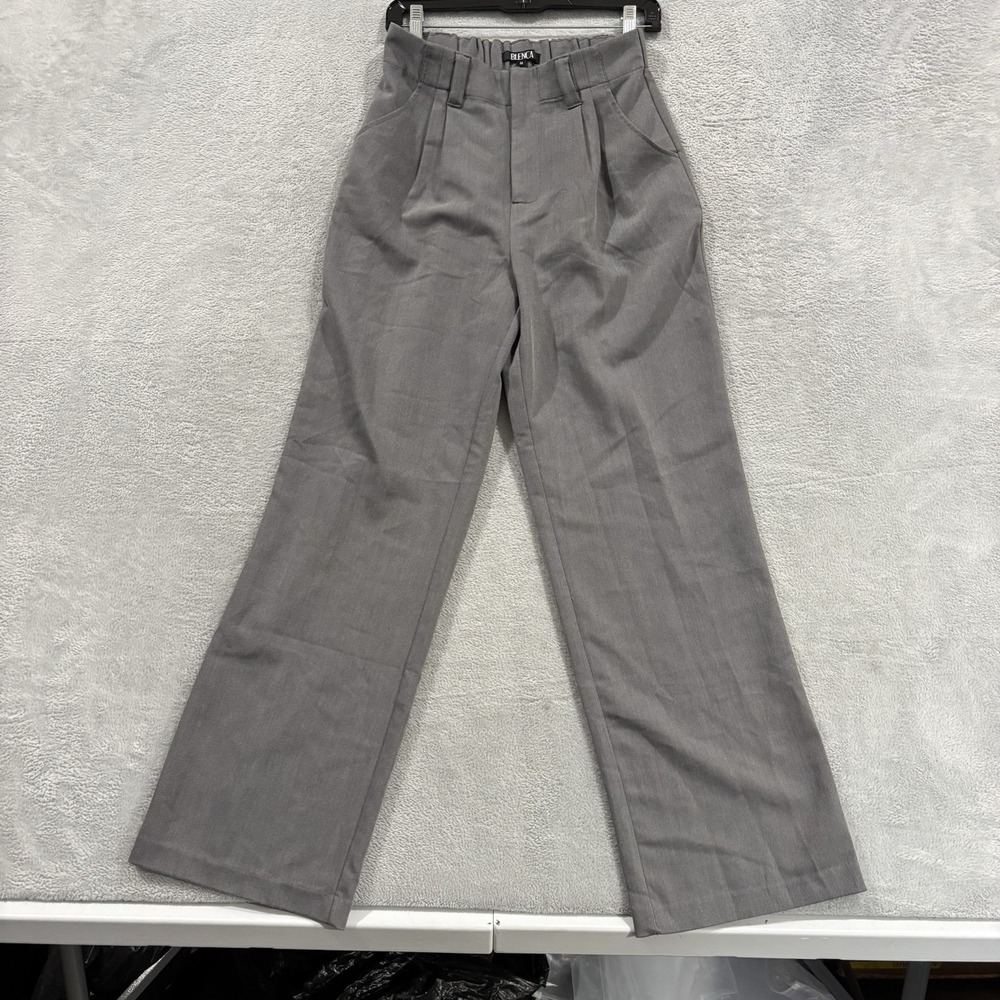 Blenca Dress Pants Women's Medium High Waist Front Pleat Wide Leg Classic Gray